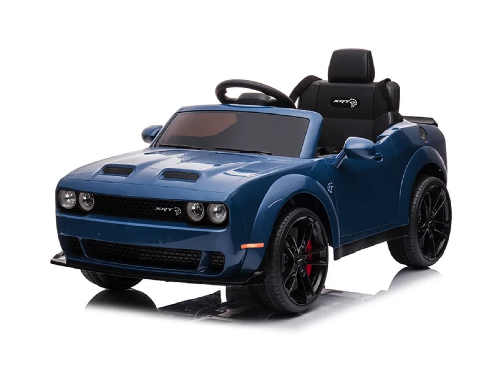 bdm0955-elektrische-kinder-accu-auto-2-volt-dodge.jpg Dodge Challenger Srt, 12 Volt Elektrische Kinderauto, Leder Zitje, Rubberen Banden, Kinder Accu Auto! - Afbeelding 1